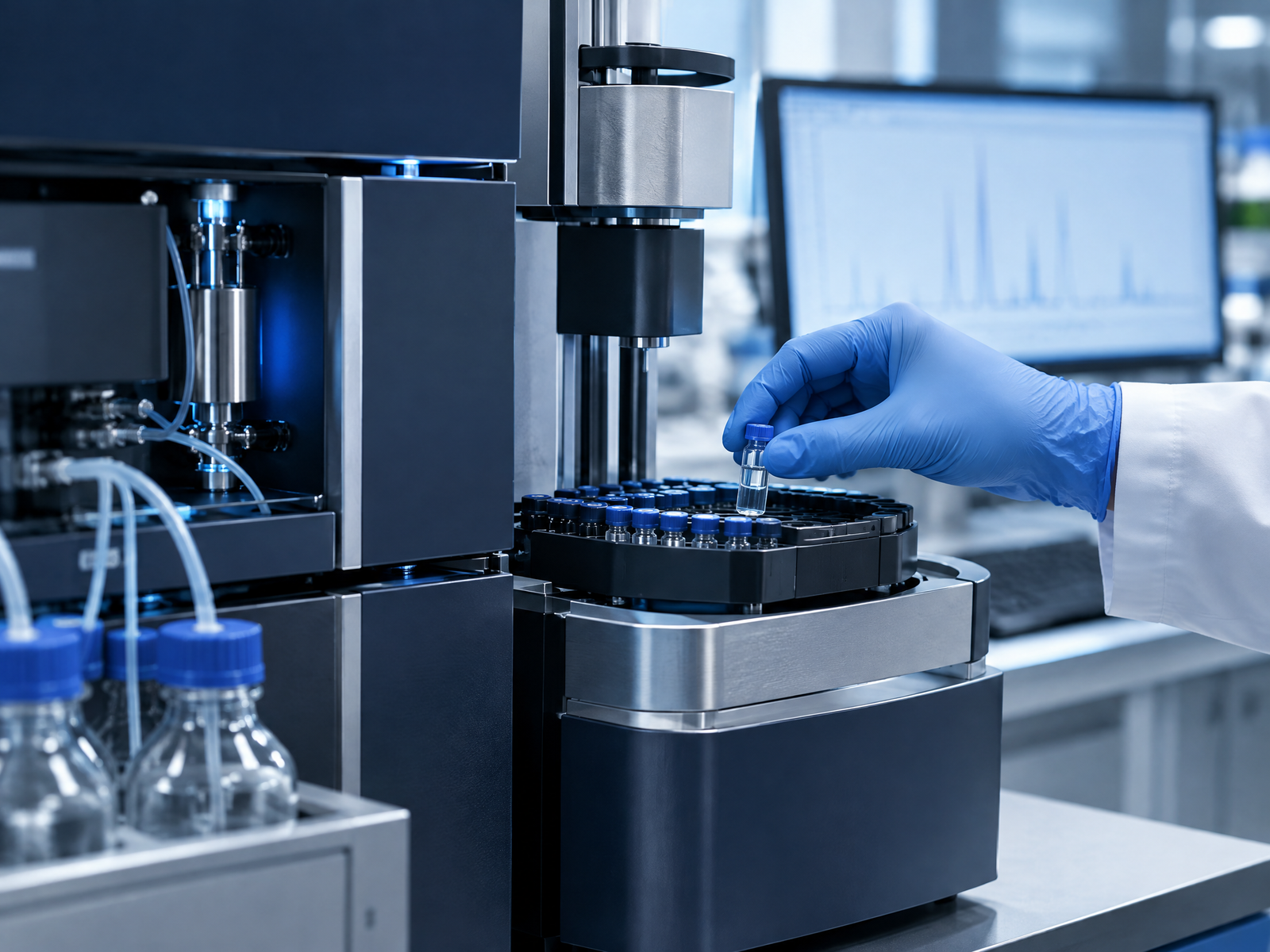 Analytical laboratory equipment and sample vial